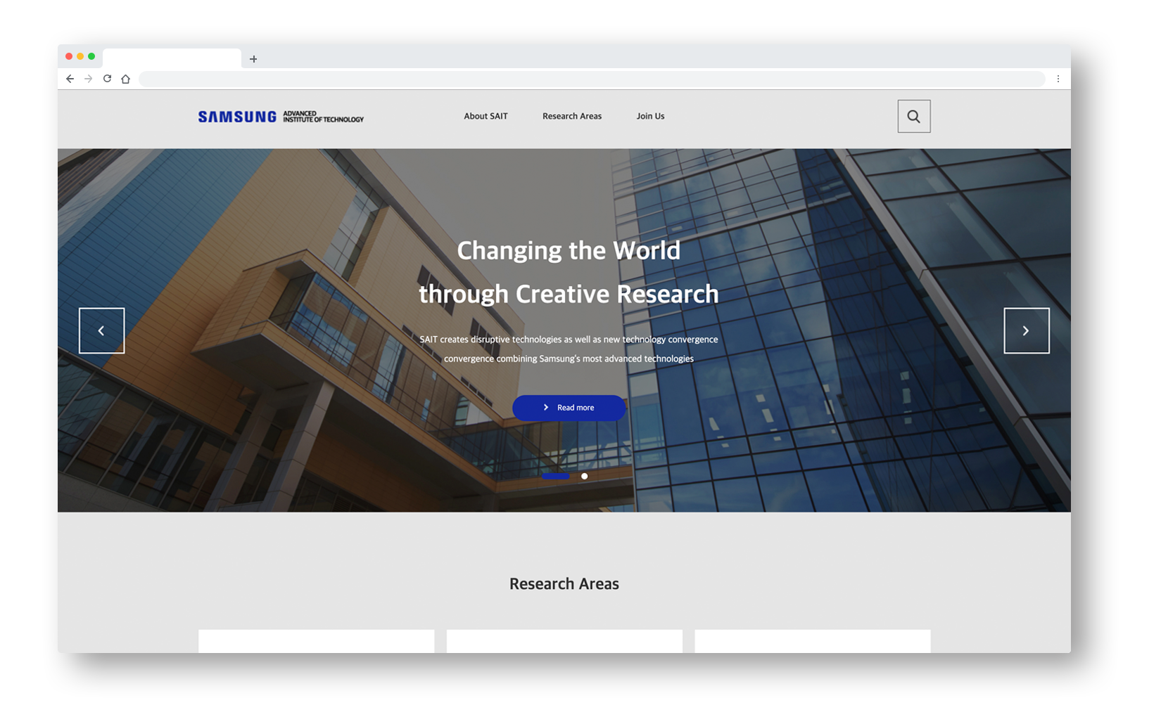 삼성종합기술센터 웹사이트 이미지